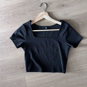 Uniqlo Black Square Neck Women's Crop Top